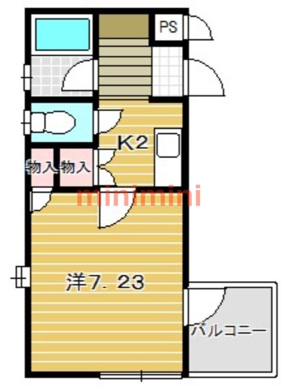 春日パルネット(1K/2階)の間取り写真