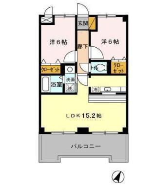クレスタ妙典(2LDK/5階)の間取り写真