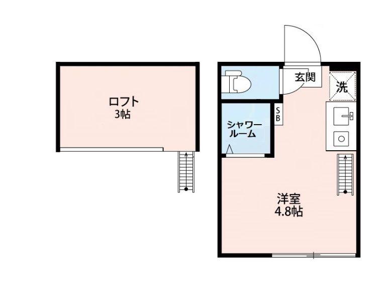 VILLA AUBE SHIMO17(ワンルーム/1階)の間取り写真