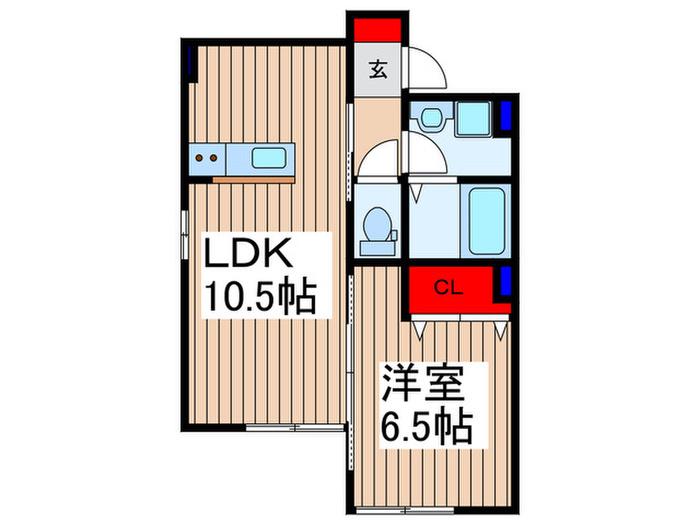 メゾン シャンテ ウワド(1LDK/1階)の間取り写真