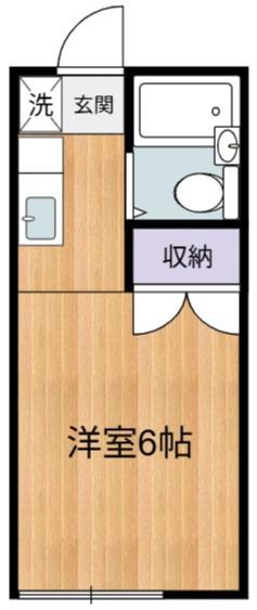 シャトー武蔵野(1K/1階)の間取り写真