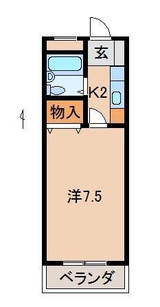 GLハイム(1K/3階)の間取り写真