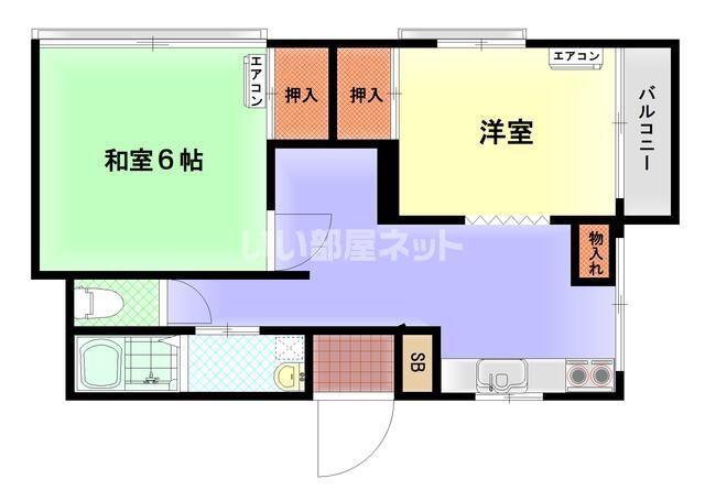 フラワーヒルズ(2DK/2階)の間取り写真