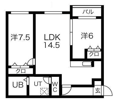 POEM千歳II(2LDK/3階)の間取り写真