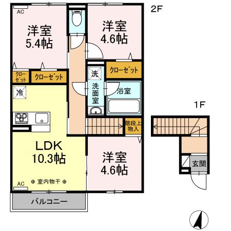 フェアビアンカ(3LDK/2階)の間取り写真