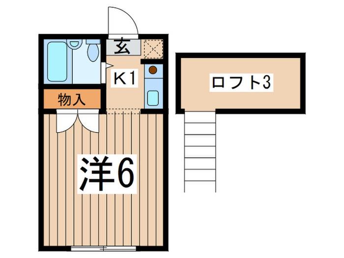 カスティル二宮A棟(1K/1階)の間取り写真