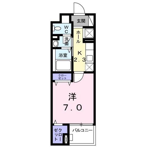 グランツ大口(1K/3階)の間取り写真