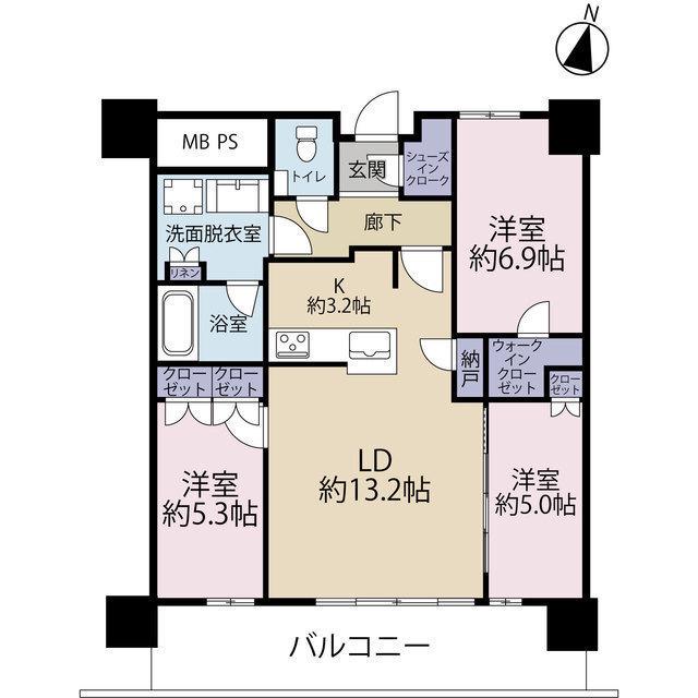 URAWA THE TOWER(3LDK/8階)の間取り写真