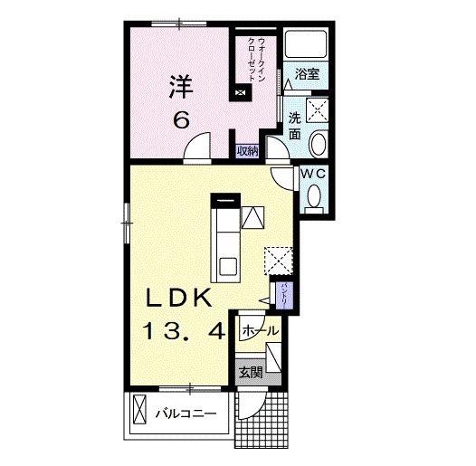 ビオーラ糸米(1LDK/1階)の間取り写真