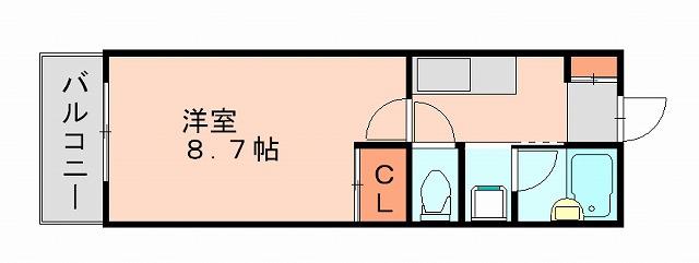 レピュート弥生(1K/1階)の間取り写真