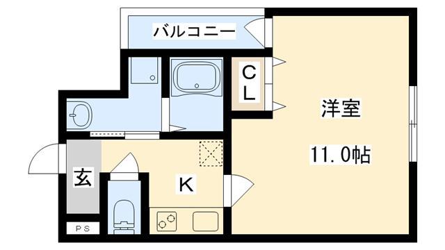 フジパレス中宮III番館(1K/3階)の間取り写真