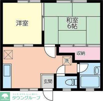唐松ハイム(2DK/2階)の間取り写真