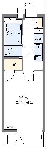 レオパレス パレス中田(1K/4階)の間取り写真