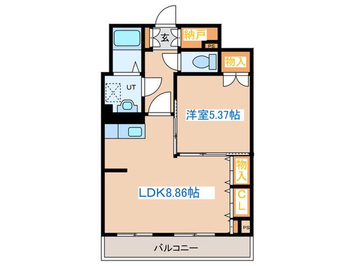 レジデンスカープ札幌(1LDK/17階)の間取り写真