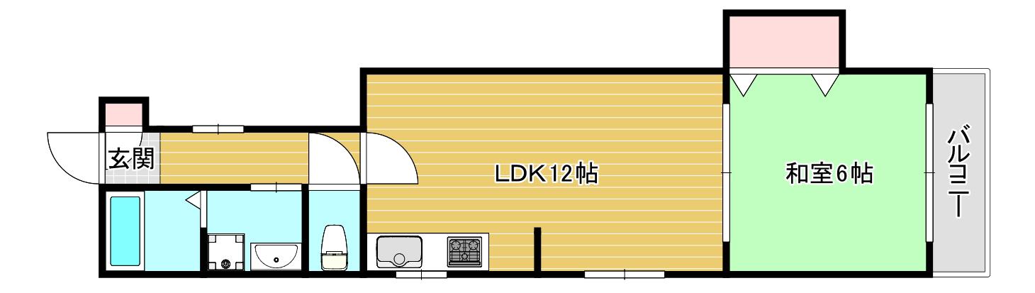 ハイツリキュウ(1LDK/5階)の間取り写真
