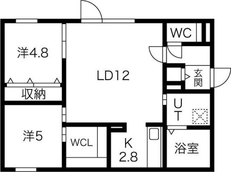 ブルーイング本町(2LDK/2階)の間取り写真