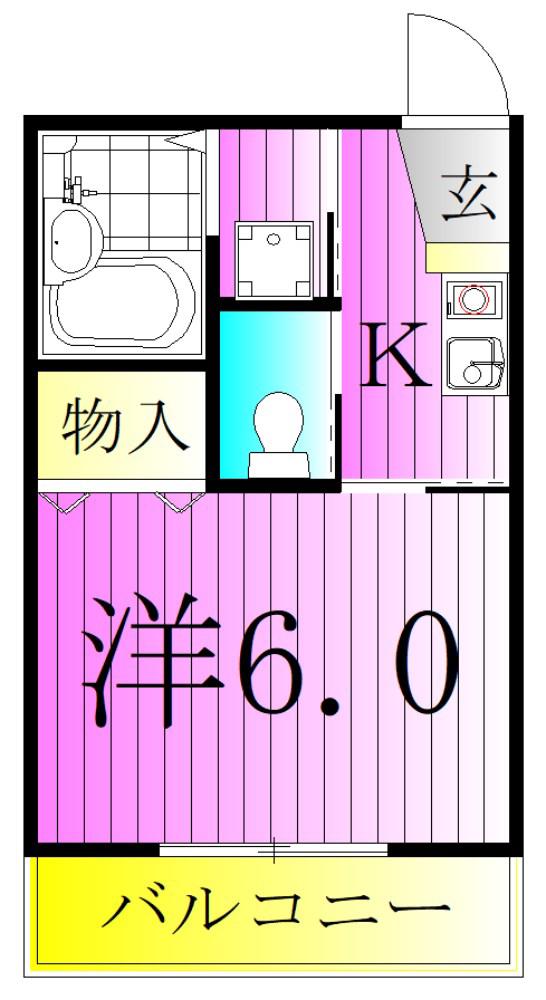 エールシャンブル(1K/2階)の間取り写真