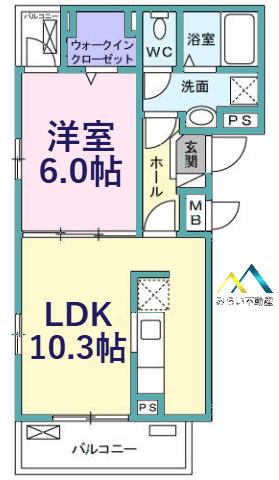 コンテ M(1LDK/2階)の間取り写真