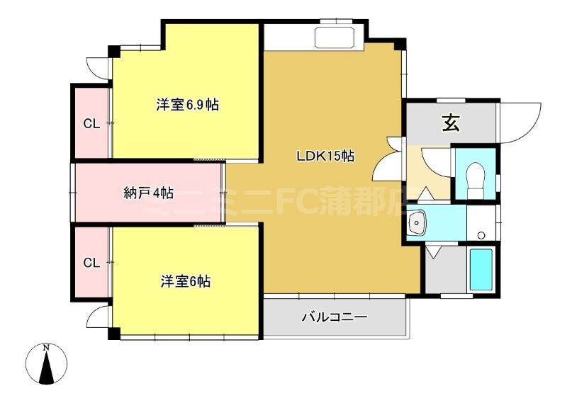 グランドメゾン丸山(2SLDK/1階)の間取り写真