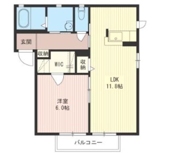 サニーフラットフジB(1DK/2階)の間取り写真