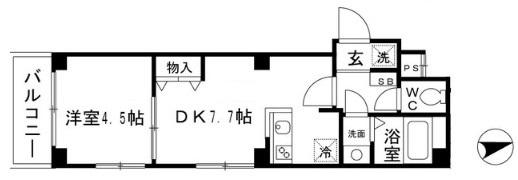ラ・フォート東日暮里(1DK/1階)の間取り写真