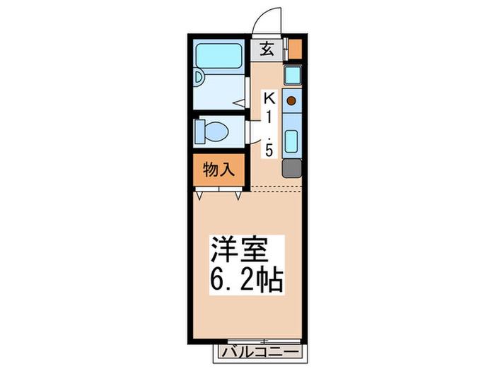ルイシャトレ(ワンルーム/2階)の間取り写真