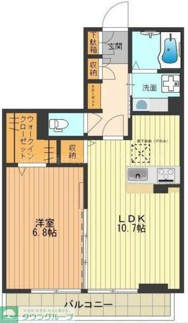 イグレック立川II(1LDK/1階)の間取り写真