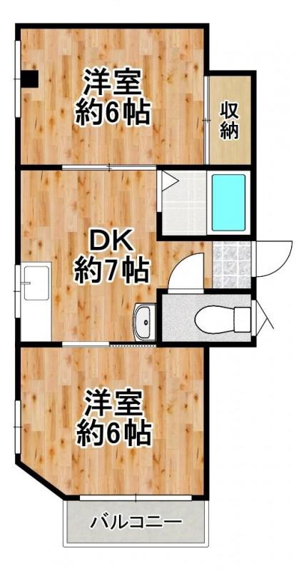 伊藤マンション(2DK/2階)の間取り写真