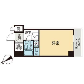 ライオンズプラザ芝公園(1K/2階)の間取り写真