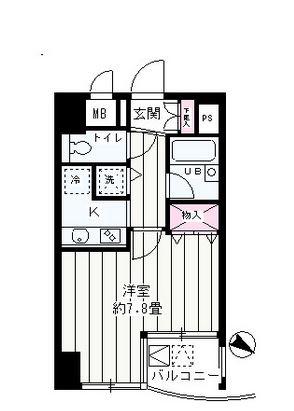 シュロスケイワイ北品川(1K/3階)の間取り写真