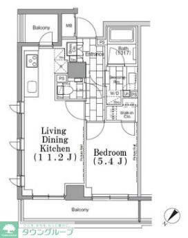 ONE ROOF FLAT TSUKISHIMA(1LDK/3階)の間取り写真