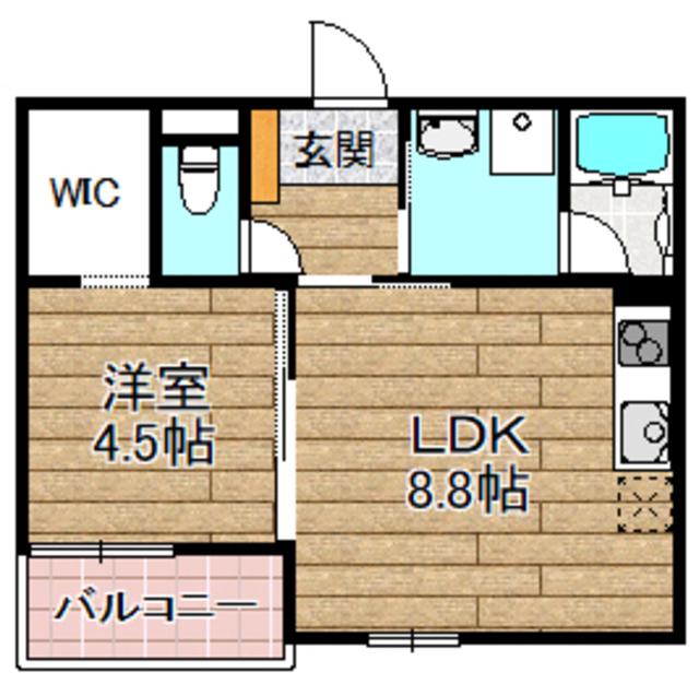 ボヌール高槻(1LDK/3階)の間取り写真