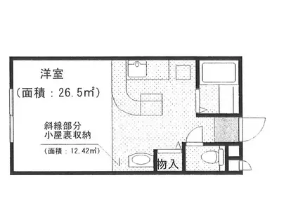 ベルメゾン弐番館(ワンルーム/2階)の間取り写真