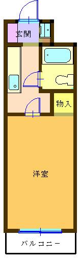立木マンション(1K/2階)の間取り写真