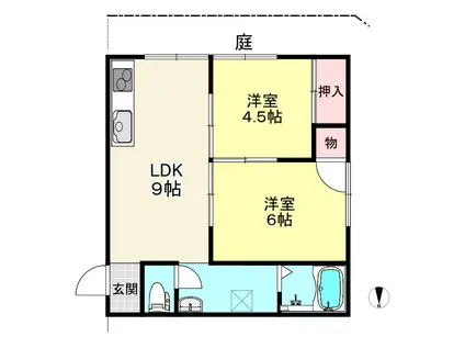 ニューライフ大内野II(2LDK/2階)の間取り写真