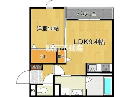 ソアヴィータ南薫西(1LDK/3階)の間取り写真
