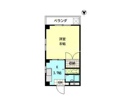 第1シティハイム(1K/1階)の間取り写真