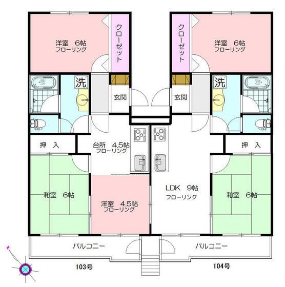 グリーンヒル藤が丘C(5LDK/1階)の間取り写真