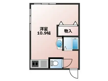 隈元コーポ(ワンルーム/2階)の間取り写真