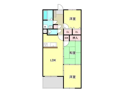 新白河パークハウスI(3LDK/5階)の間取り写真