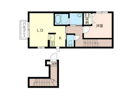 エストドール(1LDK/2階)の間取り写真