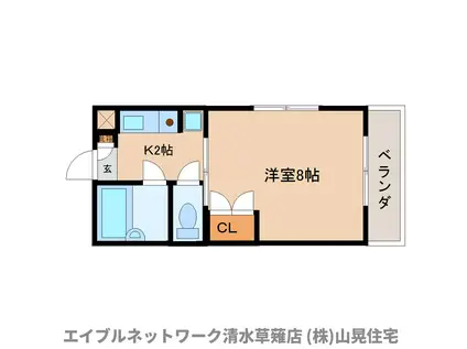 サンホープミノベ(1K/1階)の間取り写真