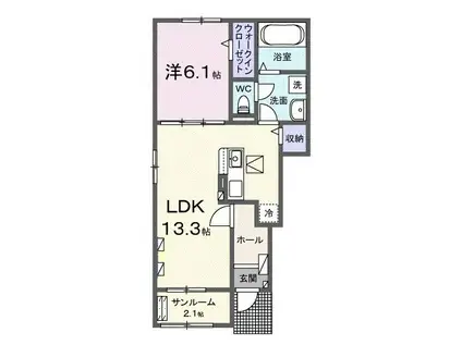 ラ・スペランツァVI(1LDK/1階)の間取り写真