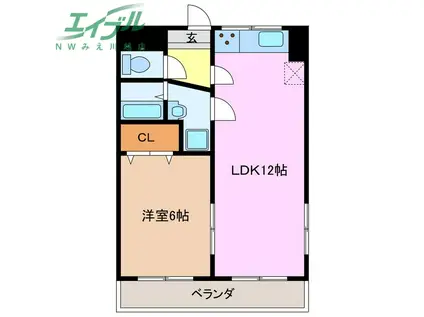 ファミリーマンション(1LDK/2階)の間取り写真