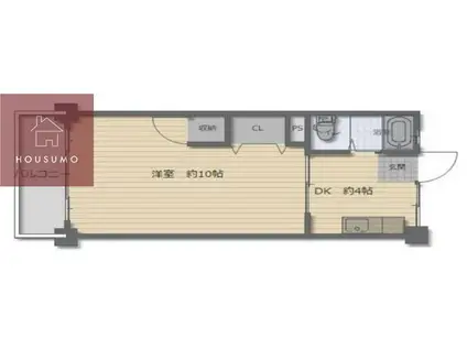 UMマンション(1DK/4階)の間取り写真