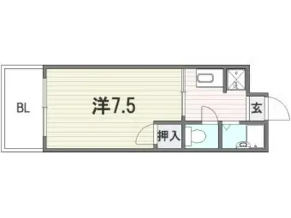 エクセレント櫛原(1K/3階)の間取り写真