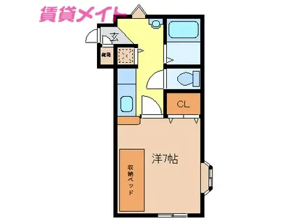 リッツハウスII八町(1K/3階)の間取り写真