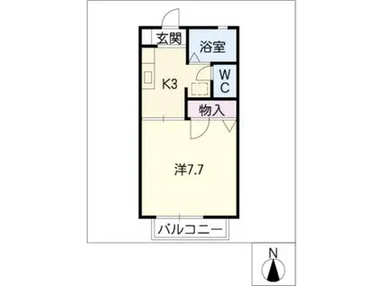 COZYCOURT池端(1K/1階)の間取り写真