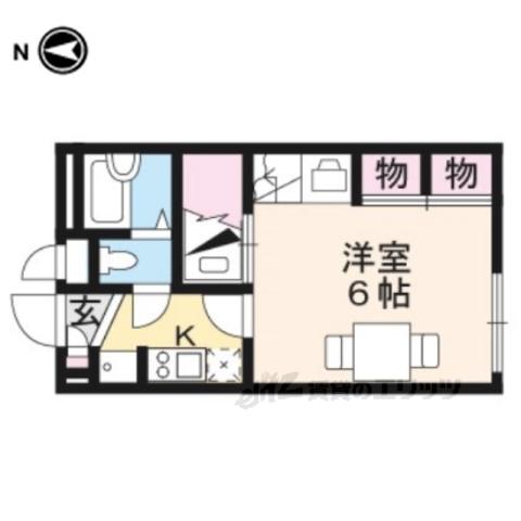 レオパレス西近江(1K/1階)の間取り写真