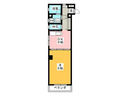 CENTRAL TIME(1DK/4階)の間取り写真